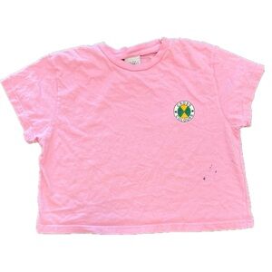 ($12 or FREE with Additional purchase of $20+)Pink Cross Colours Cropped T-Shirt